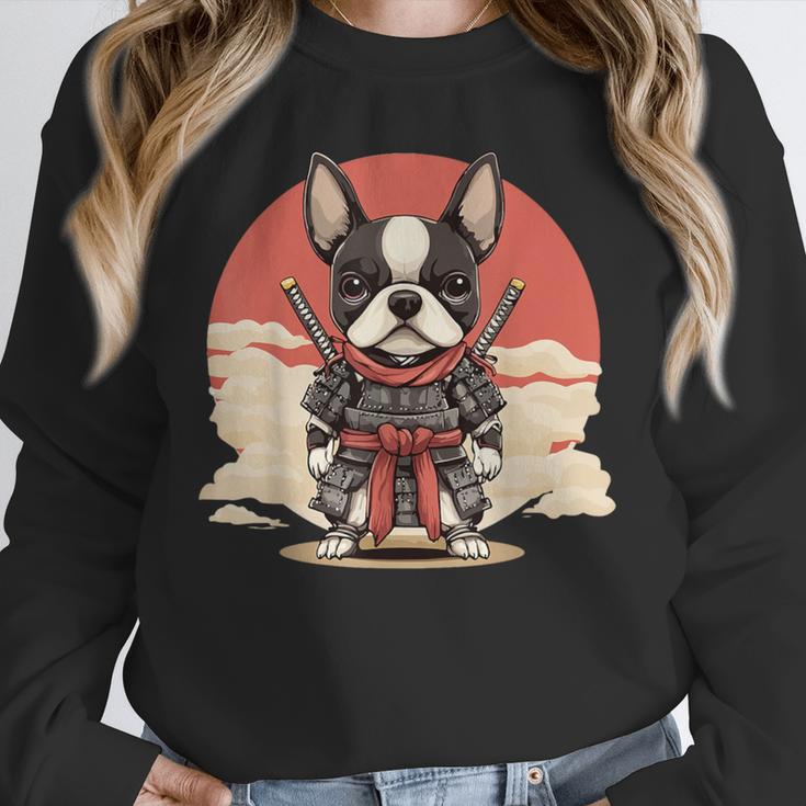 Boston Terrier Dog Japanese Style Samurai Dogs Unisex Sweatshirt, novelty gifts, funny gifts