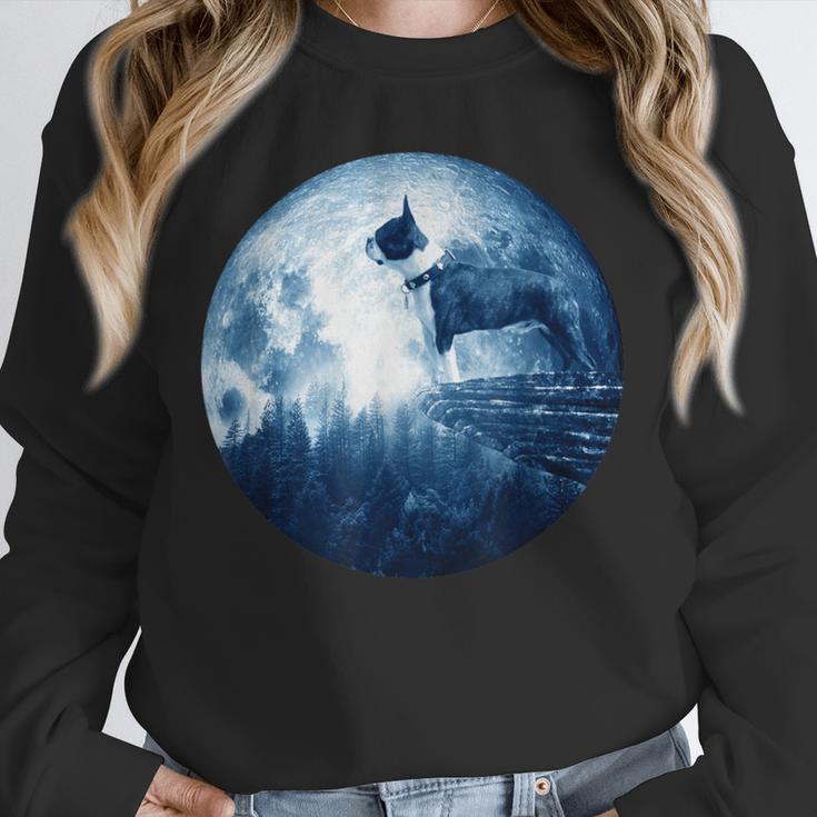 Boston Terrier Dog Moon Dog Mom Dad Women Men Dog Lovers Unisex Sweatshirt, novelty gifts, funny gifts