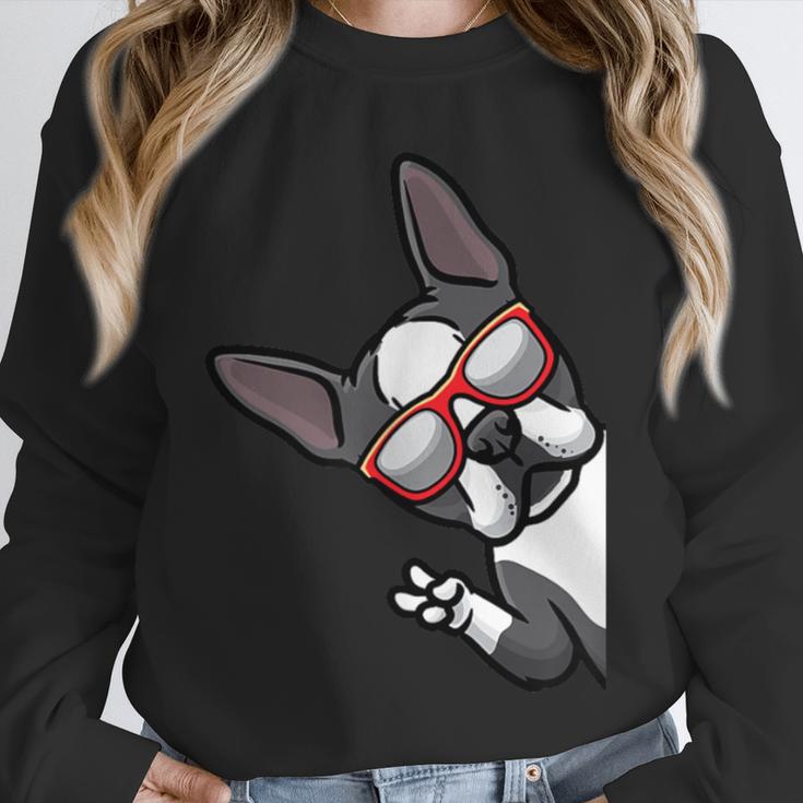Boston Terrier Dog From Side Boston Bull Unisex Sweatshirt, novelty gifts, funny gifts