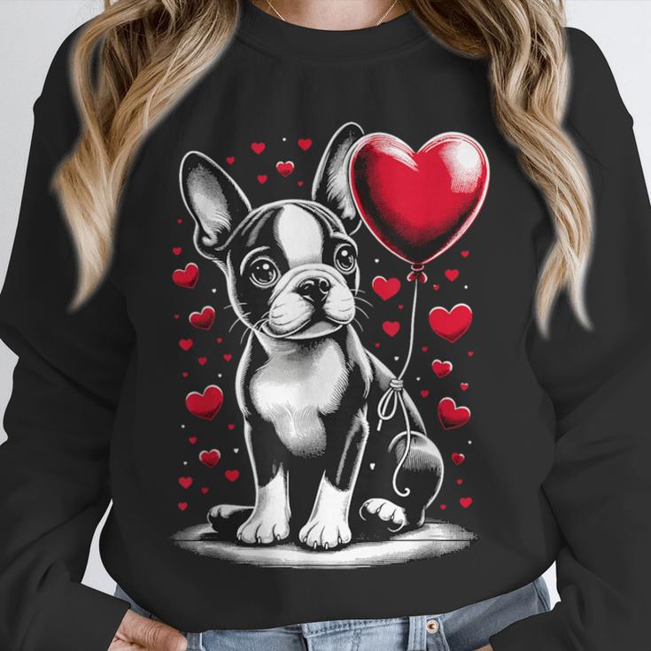 Boston Terrier Dog Valentine's Day Dog Owner Unisex Sweatshirt, novelty gifts, funny gifts
