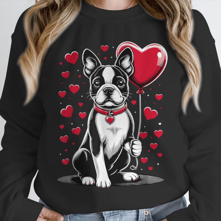 Boston Terrier Dog Valentine's Day Dog Owner Valentine Unisex Sweatshirt, novelty gifts, funny gifts