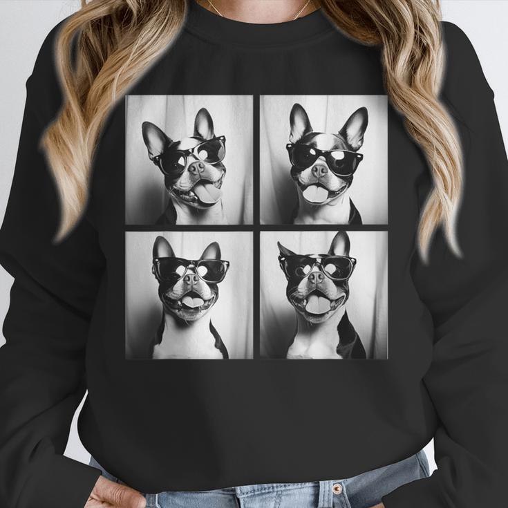 Boston Terrier Dogs With Sunglasses Photo Pets Meme Unisex Sweatshirt, novelty gifts, funny gifts