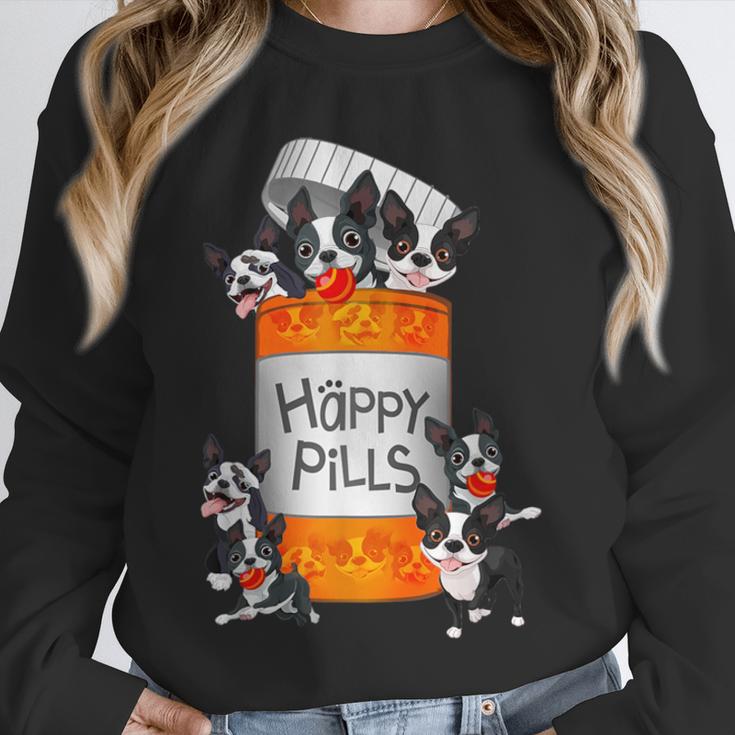 Boston Terrier Happy Pills T-Shirt Unisex Sweatshirt, novelty gifts, funny gifts