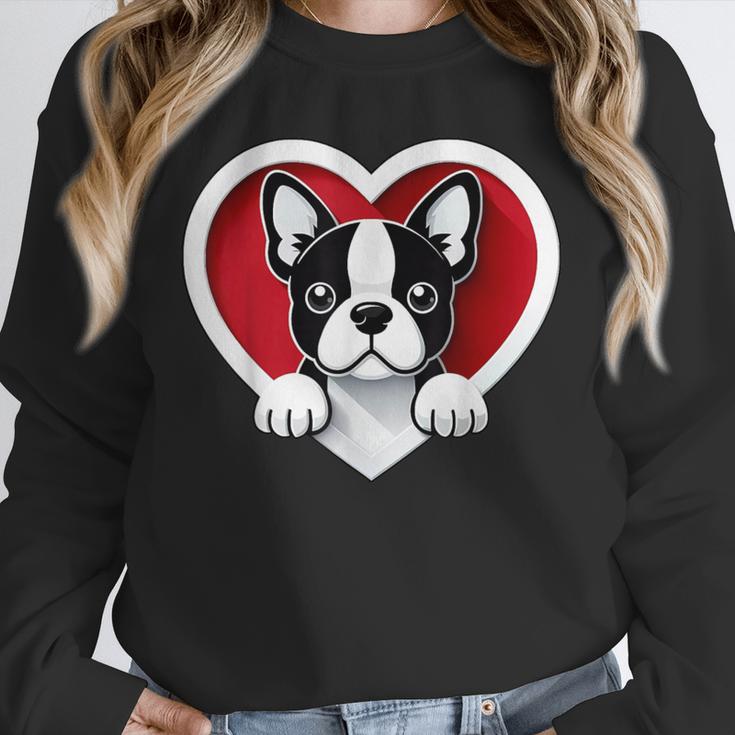 Boston Terrier Heart Cute Puppy Lover Or Dog Owner Unisex Sweatshirt, novelty gifts, funny gifts