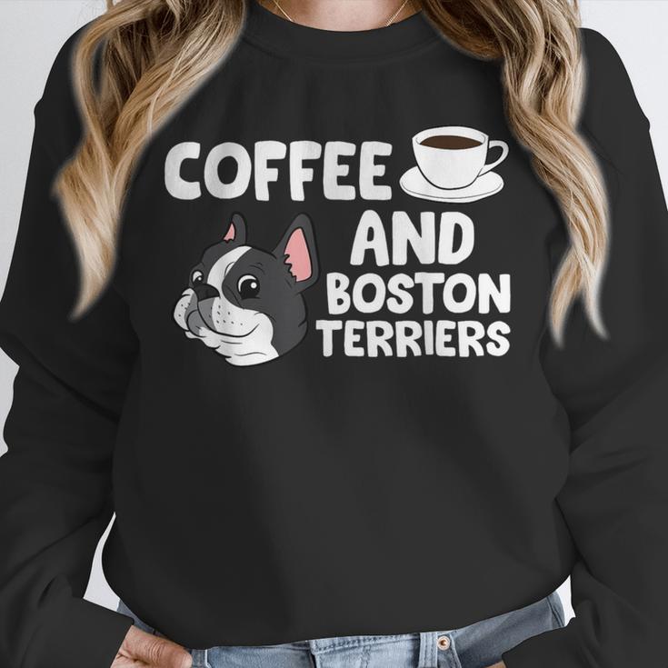 Boston Terrier Lover Coffee And Boston Terriers Unisex Sweatshirt, novelty gifts, funny gifts