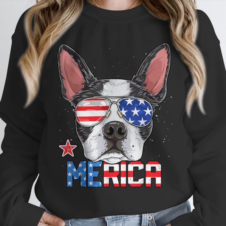 Boston Terrier Merica 4th Of July T Shirt Men Boys Dog Puppy Unisex Sweatshirt, novelty gifts, funny gifts
