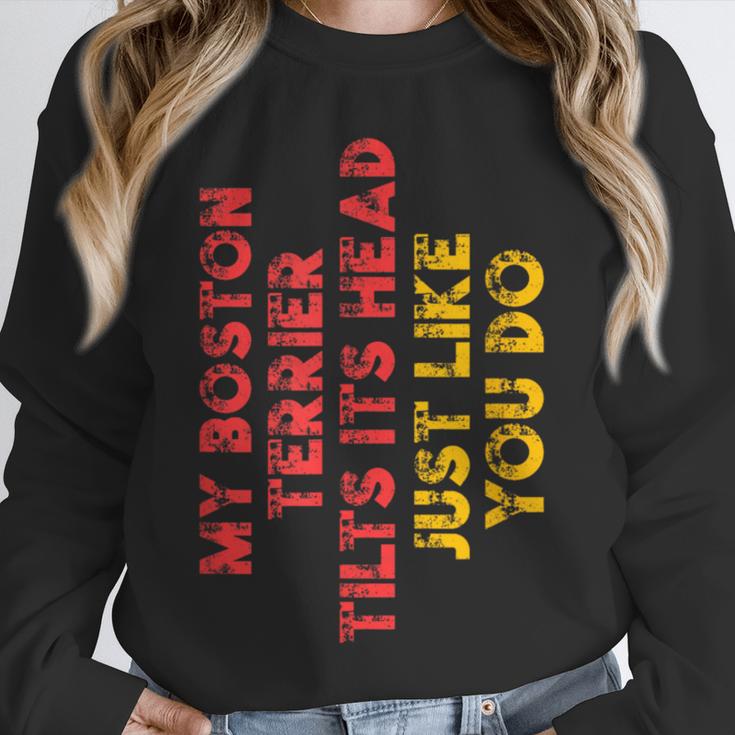 Boston Terrier Mom Dad Dog Lover Owner Women Men Unisex Sweatshirt, novelty gifts, funny gifts