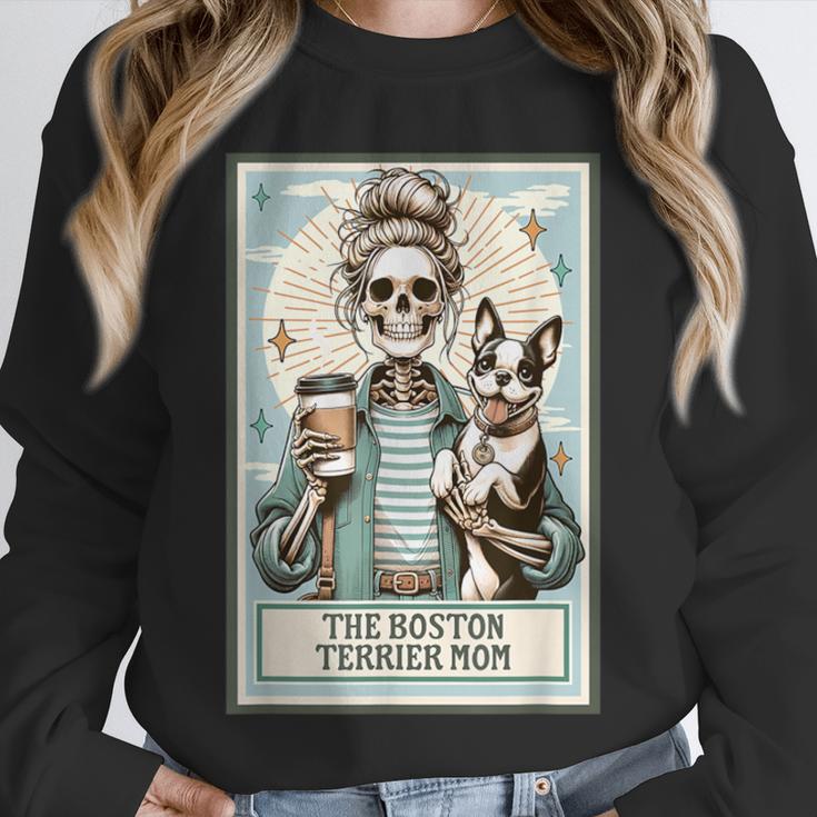 The Boston Terrier Mom Skeleton Spooky Season Halloween Unisex Sweatshirt, novelty gifts, funny gifts