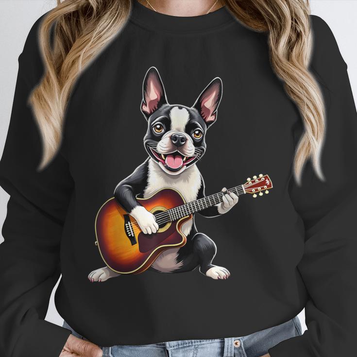 Boston Terrier Playing Guitar Boston Terrier Unisex Sweatshirt, novelty gifts, funny gifts