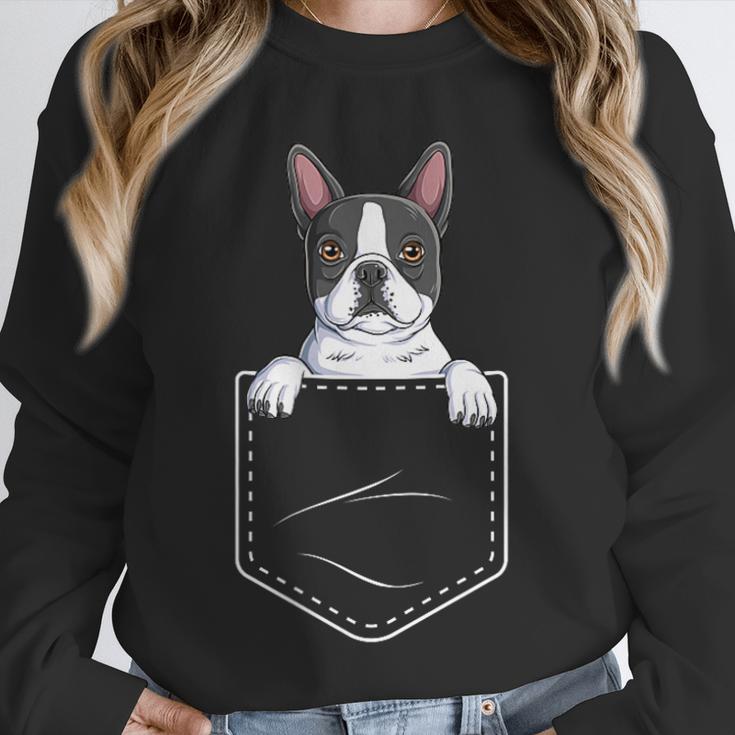Boston Terrier In The Pocket Cute Boston Terrier Dog Lovers For Men Women Girls Kids Unisex Sweatshirt, novelty gifts, funny gifts