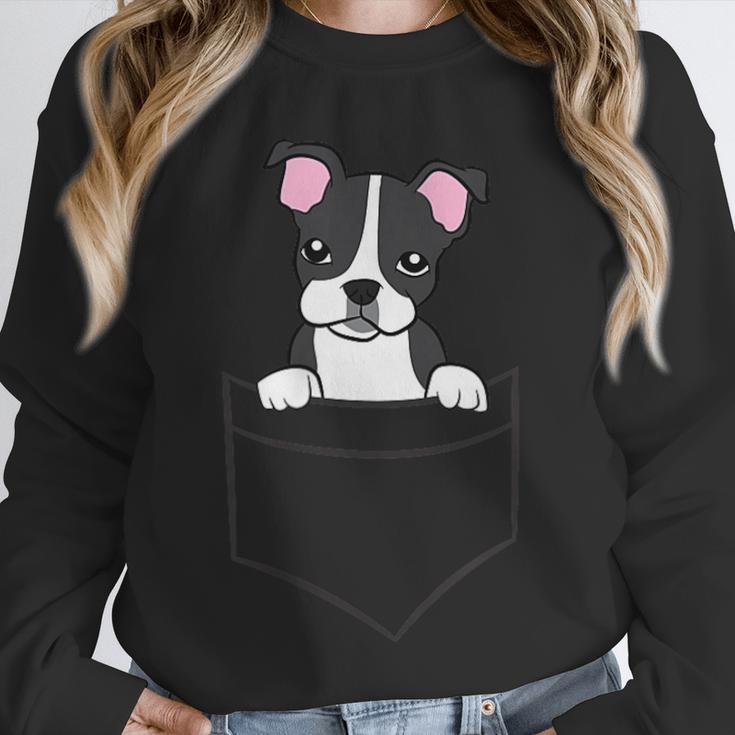 Boston Terrier In The Pocket Cute Pocket Boston Terrier Unisex Sweatshirt, novelty gifts, funny gifts