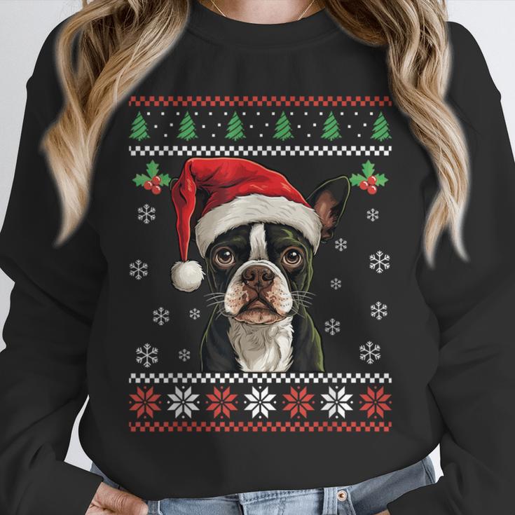 Boston Terrier Ugly Christmas Sweater Xmas For Adults Kids Unisex Sweatshirt, novelty gifts, funny gifts