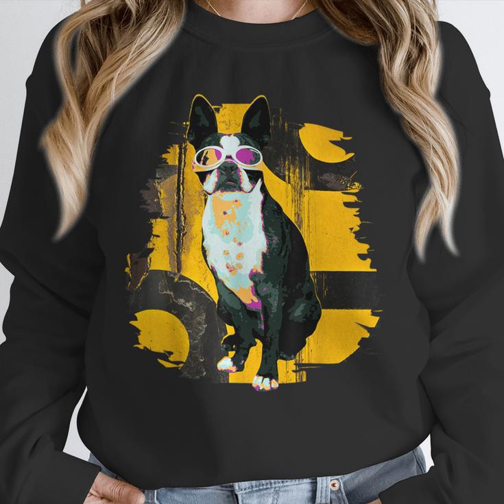 Boston Terrier s Mid-Century Modern Art s Street Grunge Unisex Sweatshirt, novelty gifts, funny gifts