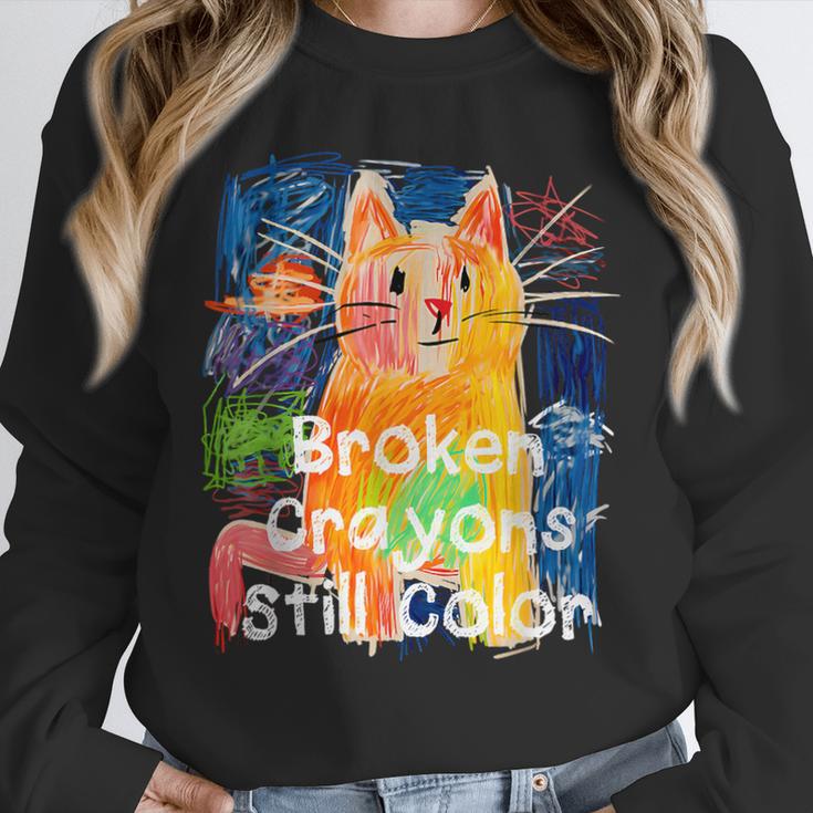 Broken Crayons Still Color Cat Teacher Unisex Sweatshirt, novelty gifts, funny gifts Broken Crayons Still Color Cat Teacher Unisex Sweatshirt, novelty gifts, funny gifts