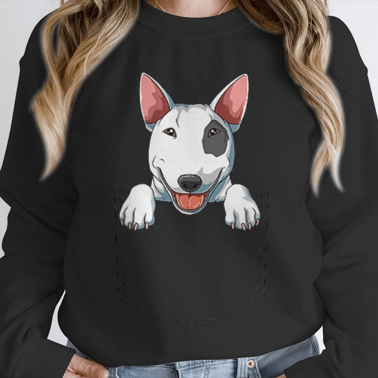 Bull Terrier Pocket Bull Terrier Peeking Out Pocket Unisex Sweatshirt, novelty gifts, funny gifts