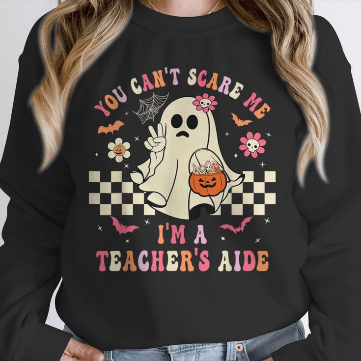 You Can't Scare Me I'm A School Teacher's Aide Halloween Unisex Sweatshirt, novelty gifts, funny gifts