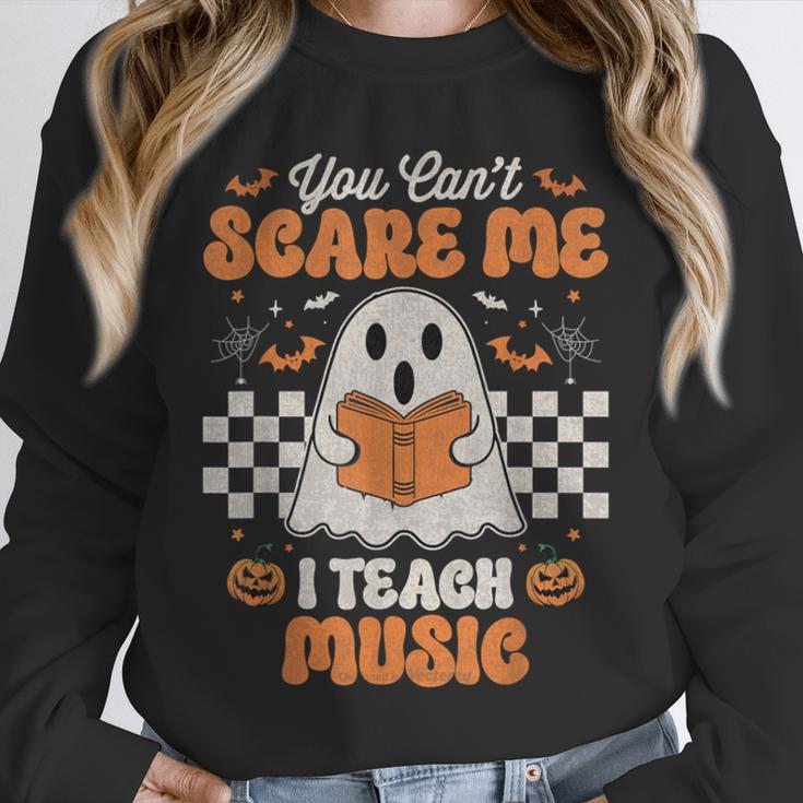 You Can't Scare Me I Teach Music Retro Teacher Halloween Unisex Sweatshirt, novelty gifts, funny gifts