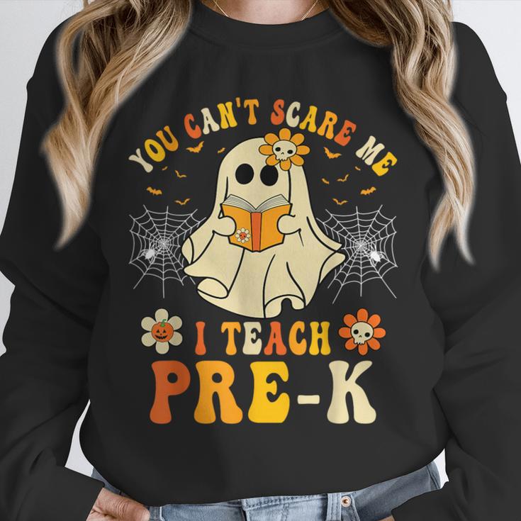 You Can't Scare Me I Teach Pre-K Halloween Teacher Ghost Unisex Sweatshirt, novelty gifts, funny gifts