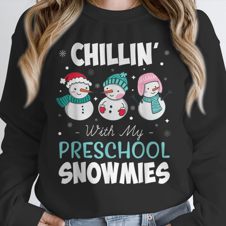 Chillin' With My Preschool Snowmies Teacher Christmas Men Women Kids Unisex Sweatshirt, novelty gifts, funny gifts