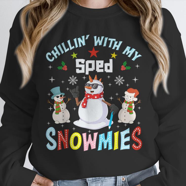 Chillin With My Sped Snowmies Teacher Student Christmas Unisex Sweatshirt, novelty gifts, funny gifts Chillin With My Sped Snowmies Teacher Student Christmas Unisex Sweatshirt, novelty gifts, funny gifts