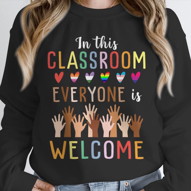 In This Classroom Everyone Is Welcome For Teacher Unisex Sweatshirt, novelty gifts, funny gifts In This Classroom Everyone Is Welcome For Teacher Unisex Sweatshirt, novelty gifts, funny gifts