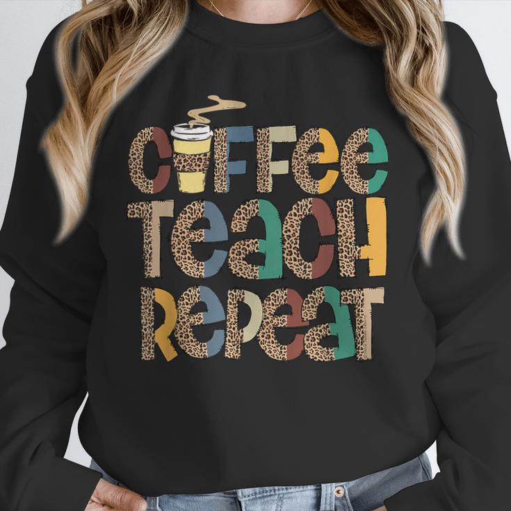 Coffee Teach Repeat Leopard Print Back To School Teachers Unisex Sweatshirt, novelty gifts, funny gifts Coffee Teach Repeat Leopard Print Back To School Teachers Unisex Sweatshirt, novelty gifts, funny gifts