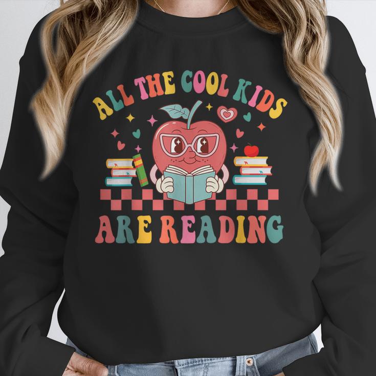 All The Cool Kids Are Reading Book Reading Teacher School Unisex Sweatshirt, novelty gifts, funny gifts