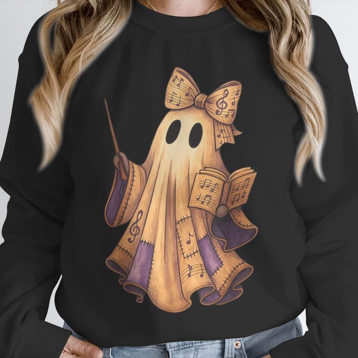 Coquette Music Note Patchwork Ghost Music Teacher Halloween Unisex Sweatshirt, novelty gifts, funny gifts Coquette Music Note Patchwork Ghost Music Teacher Halloween Unisex Sweatshirt, novelty gifts, funny gifts