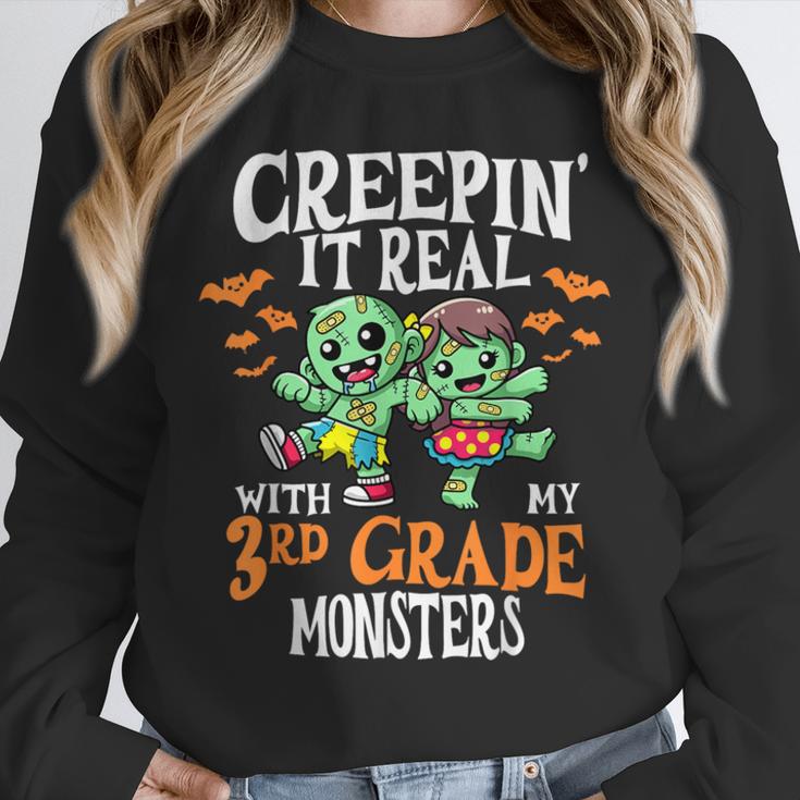 Creepin It Real Monster School 3rd Grade Teacher Halloween Unisex Sweatshirt, novelty gifts, funny gifts Creepin It Real Monster School 3rd Grade Teacher Halloween Unisex Sweatshirt, novelty gifts, funny gifts