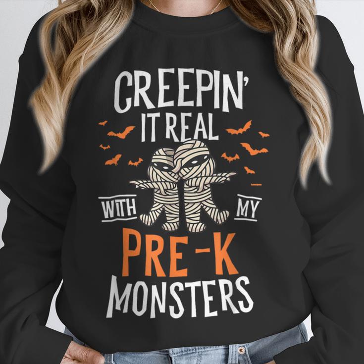 Creepin It Real Pre-K Monsters Halloween Preschool Teacher Unisex Sweatshirt, novelty gifts, funny gifts Creepin It Real Pre-K Monsters Halloween Preschool Teacher Unisex Sweatshirt, novelty gifts, funny gifts