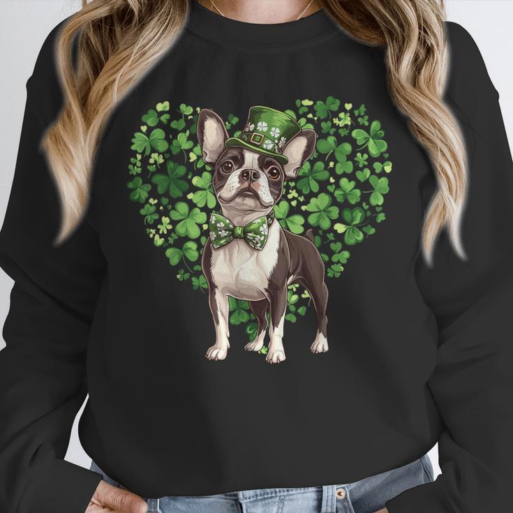 Cute Boston Terrier Shamrock St Patrick's Day Dog Lover Men Women Kids Unisex Sweatshirt, novelty gifts, funny gifts