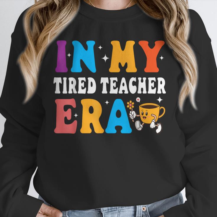Cute Coffee Glass Face Happy Day In My Tired Teacher ERA For Men Women Unisex Sweatshirt, novelty gifts, funny gifts