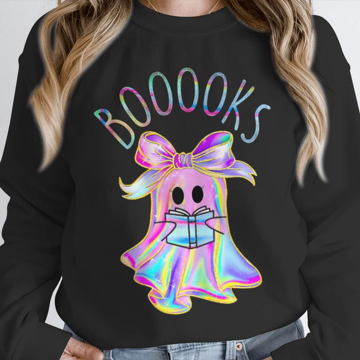 Cute Ghost Book Reading Halloween Teacher Top Girls Women Unisex Sweatshirt, novelty gifts, funny gifts