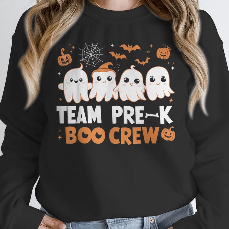 Cute Ghosts Pre-K Boo Crew Teachers Halloween Party Team For Men Women Kids Unisex Sweatshirt, novelty gifts, funny gifts