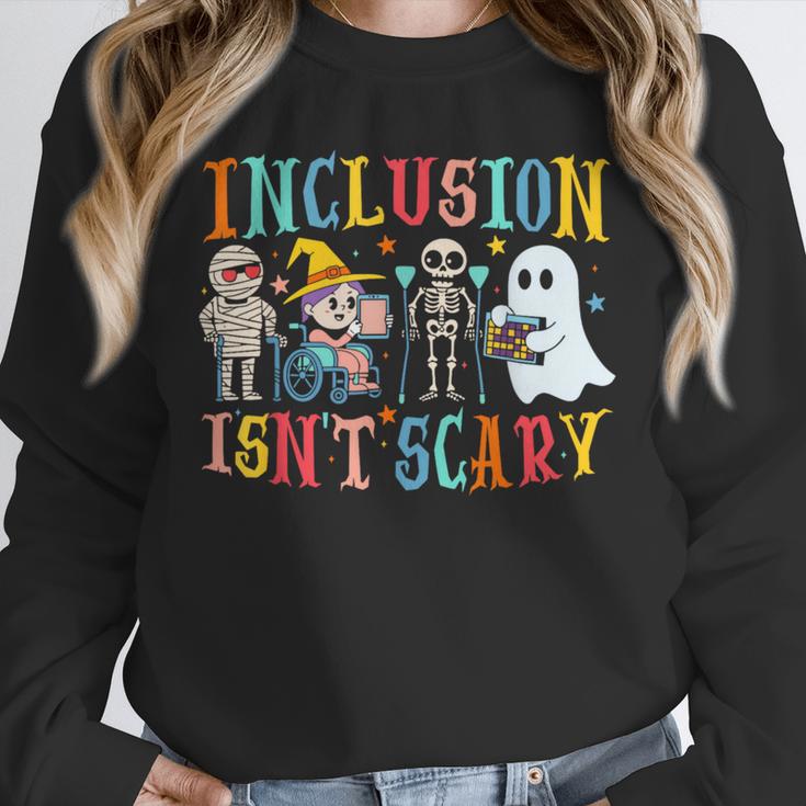 Cute Inclusion Isn't Scary Teacher Skeleton Ghost Halloween Unisex Sweatshirt, novelty gifts, funny gifts Cute Inclusion Isn't Scary Teacher Skeleton Ghost Halloween Unisex Sweatshirt, novelty gifts, funny gifts