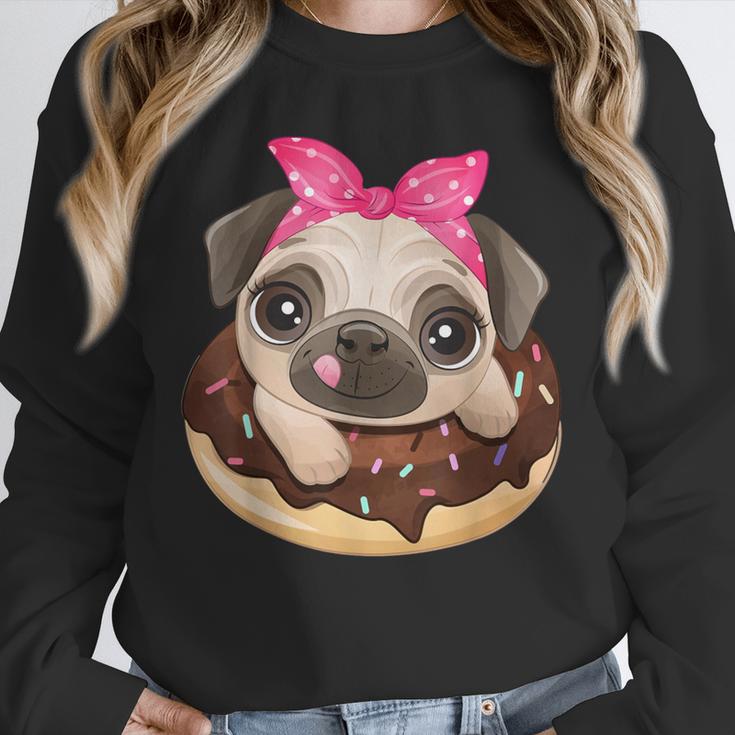 Cute Pug Shirt Donut Girls Dog Unisex Sweatshirt, novelty gifts, funny gifts