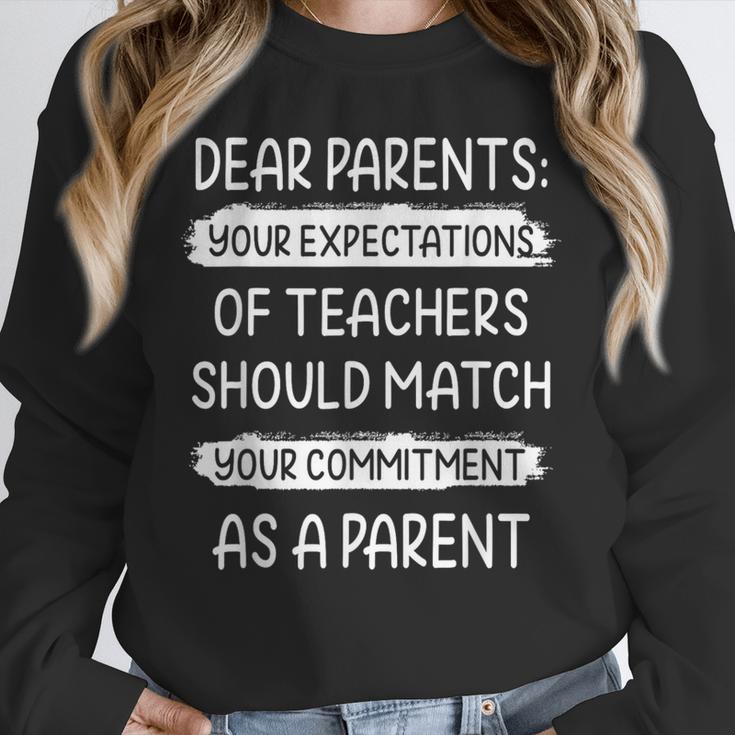 Dear Parents Your Expectations Of Teachers Should Match Men Women Unisex Sweatshirt, novelty gifts, funny gifts Dear Parents Your Expectations Of Teachers Should Match Men Women Unisex Sweatshirt, novelty gifts, funny gifts