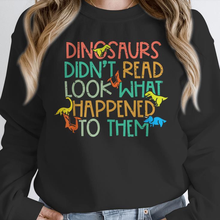 Dinosaurs Didnt Read Book Lover Boys Kids Teacher Unisex Sweatshirt, novelty gifts, funny gifts