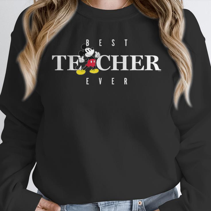 Disney Mickey Mouse Thumbs Up Best Teacher Ever Teacher Unisex Sweatshirt, novelty gifts, funny gifts