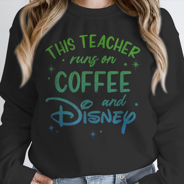 Disney This Teacher Runs On Coffee And Disney Gradient Logo Unisex Sweatshirt, novelty gifts, funny gifts Disney This Teacher Runs On Coffee And Disney Gradient Logo Unisex Sweatshirt, novelty gifts, funny gifts