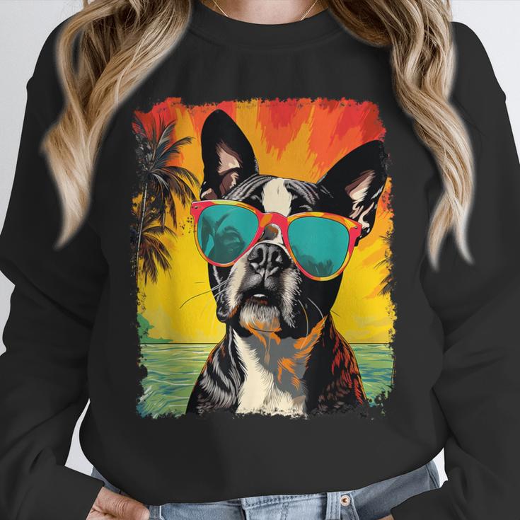 Dog Boston Terrier Hawaiian Unisex Sweatshirt, novelty gifts, funny gifts