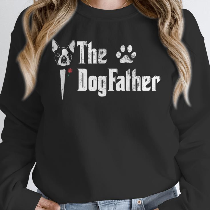 The Dogfather Boston Terrier Dog Dad Father's Day Unisex Sweatshirt, novelty gifts, funny gifts