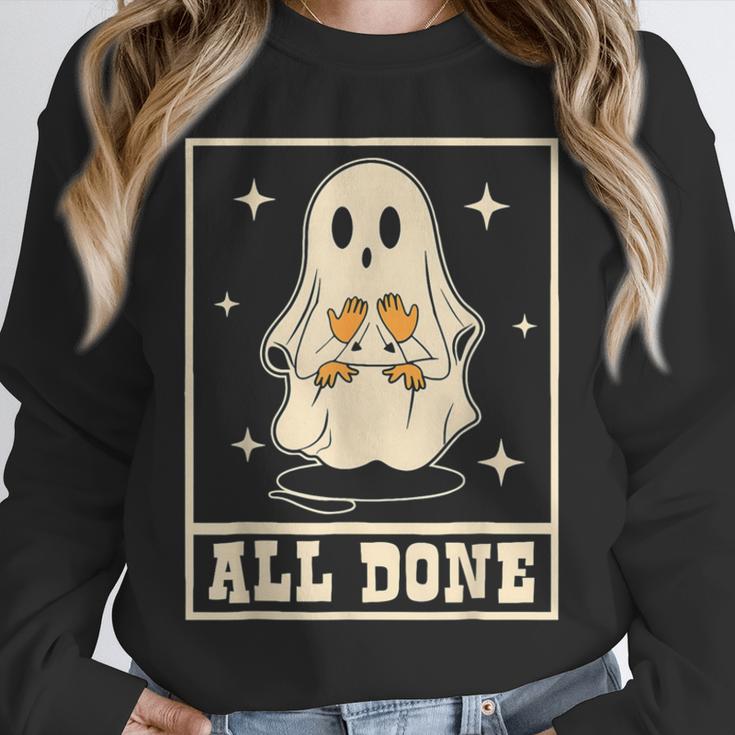 All Done Sign Language Ghost Speech Pathology Teacher Unisex Sweatshirt, novelty gifts, funny gifts All Done Sign Language Ghost Speech Pathology Teacher Unisex Sweatshirt, novelty gifts, funny gifts