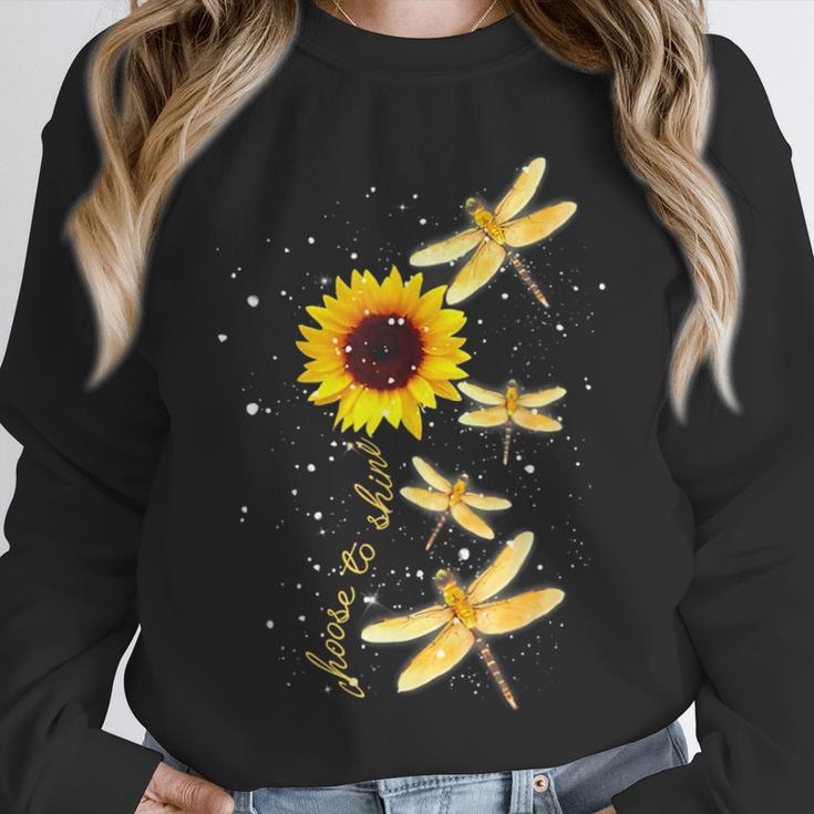 Dragonfly Sunflower Teacher Growth Mindset Choose To Shine Unisex Sweatshirt, novelty gifts, funny gifts