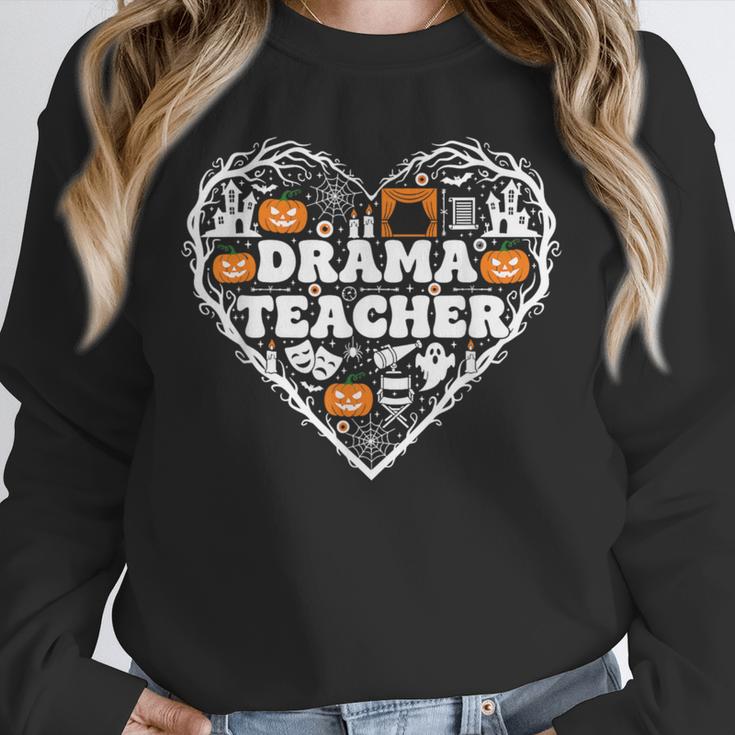 Drama Teacher Heart Pumpkin Ghost Halloween Kids Unisex Sweatshirt, novelty gifts, funny gifts
