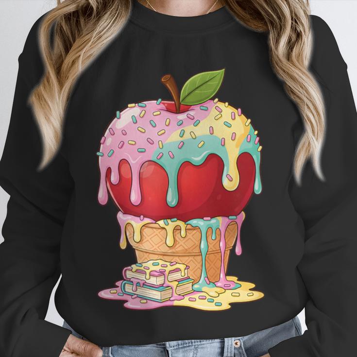 Dripping Apple Ice Cream Cone Cute Teacher Appreciation Unisex Sweatshirt, novelty gifts, funny gifts Dripping Apple Ice Cream Cone Cute Teacher Appreciation Unisex Sweatshirt, novelty gifts, funny gifts