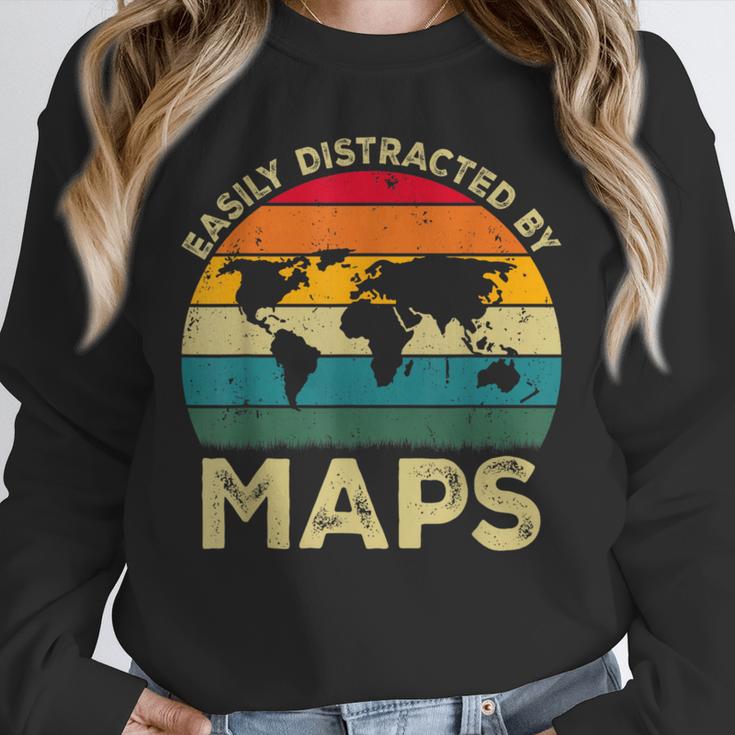 Easily Distracted By Maps Geography Teacher Unisex Sweatshirt, novelty gifts, funny gifts Easily Distracted By Maps Geography Teacher Unisex Sweatshirt, novelty gifts, funny gifts