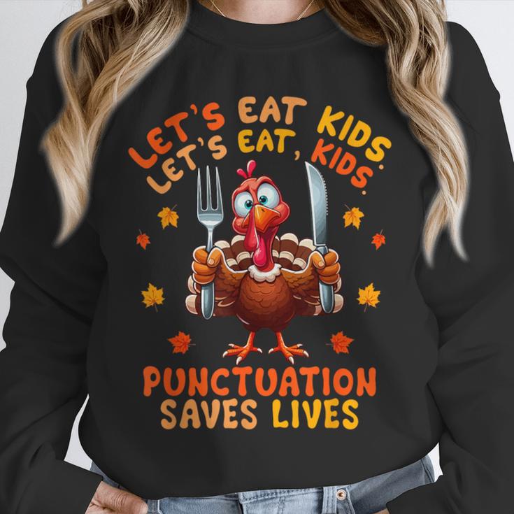 Eat Kids Punctuation Saves Lives Thanksgiving Turkey Teacher Unisex Sweatshirt, novelty gifts, funny gifts Eat Kids Punctuation Saves Lives Thanksgiving Turkey Teacher Unisex Sweatshirt, novelty gifts, funny gifts