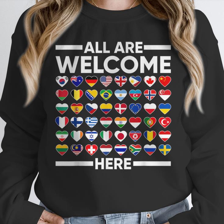 ESL Teacher All Are Welcome Here For Worlds Virtual Teachers Unisex Sweatshirt, novelty gifts, funny gifts ESL Teacher All Are Welcome Here For Worlds Virtual Teachers Unisex Sweatshirt, novelty gifts, funny gifts