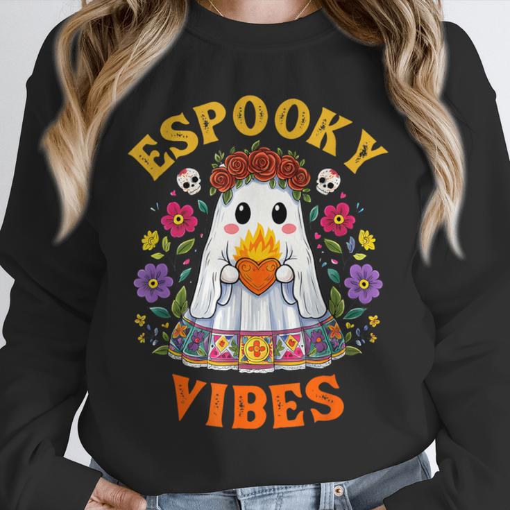 Espooky Vibes Spanish Mexican Halloween Ghost Teachers Unisex Sweatshirt, novelty gifts, funny gifts